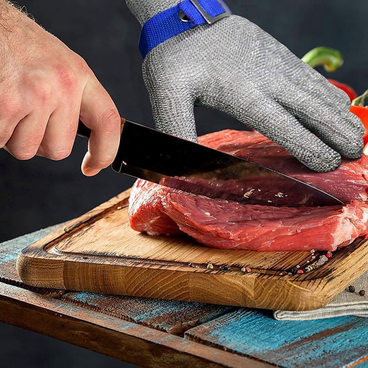 Cut-Resistant Glove ANSI A9 Stainless-Steel Mesh