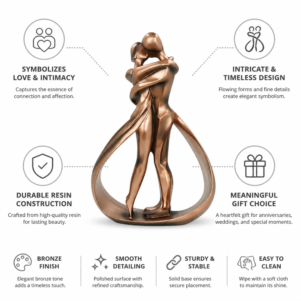 Decorative Sculpture Resin Bronze Finish Romantic Accent