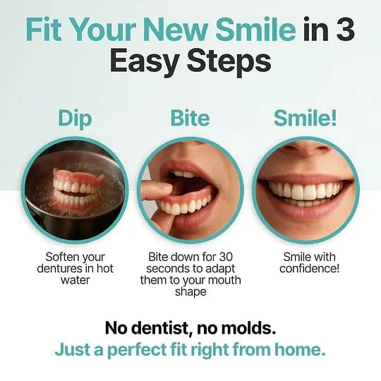 Denture Set Flexible Cushion Grip Upper & Lower