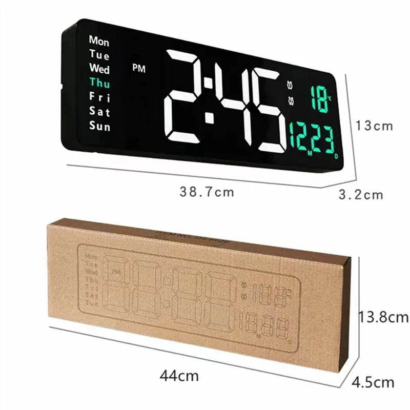 Digital LED Wall Clock 16-Inch Timer & Dual Alarm