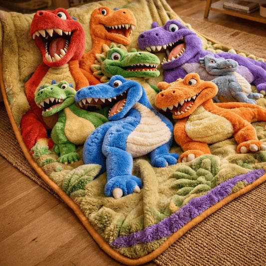 Dinosaur Blanket Plush 3D Print Machine Washable