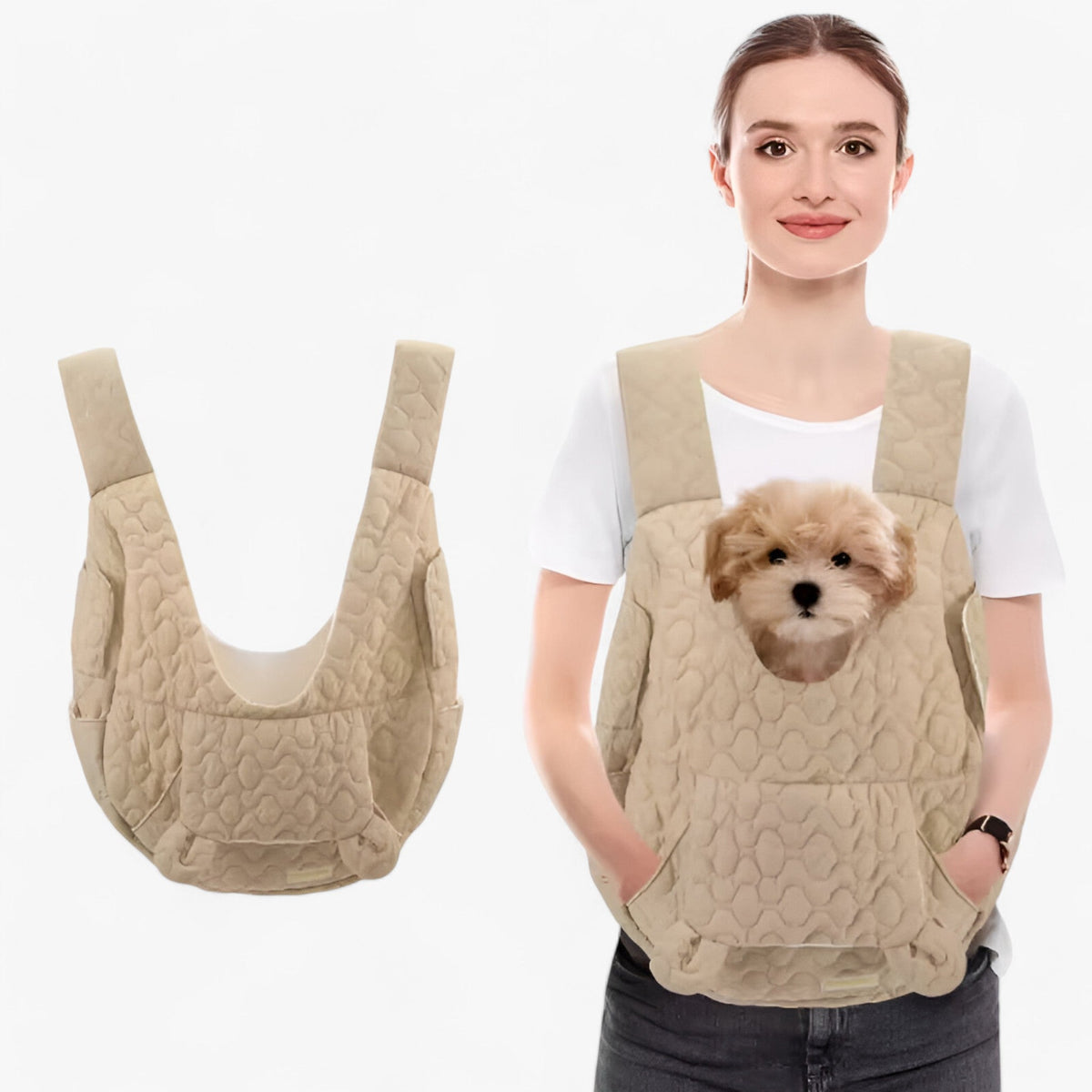 Dog Carrier Ergonomic Padded Straps Water-Repellent Oxford