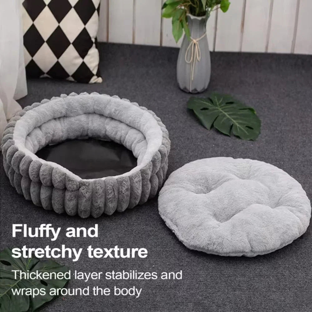 Donut Pet Bed Soft Plush Removable & Washable Mat