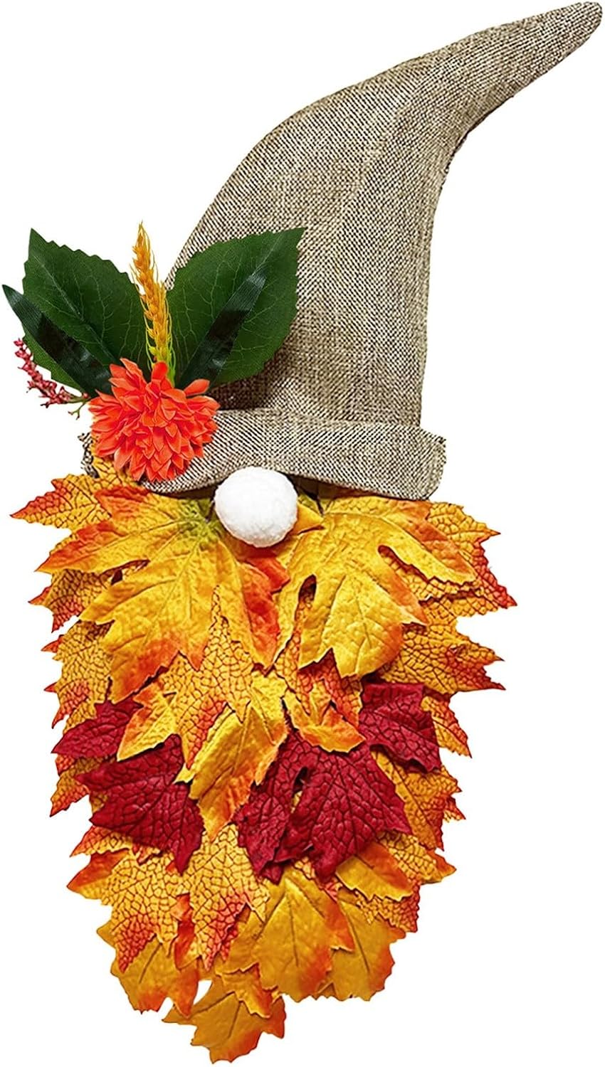 Door Hanger Autumn Colors Faux Maple Leaves