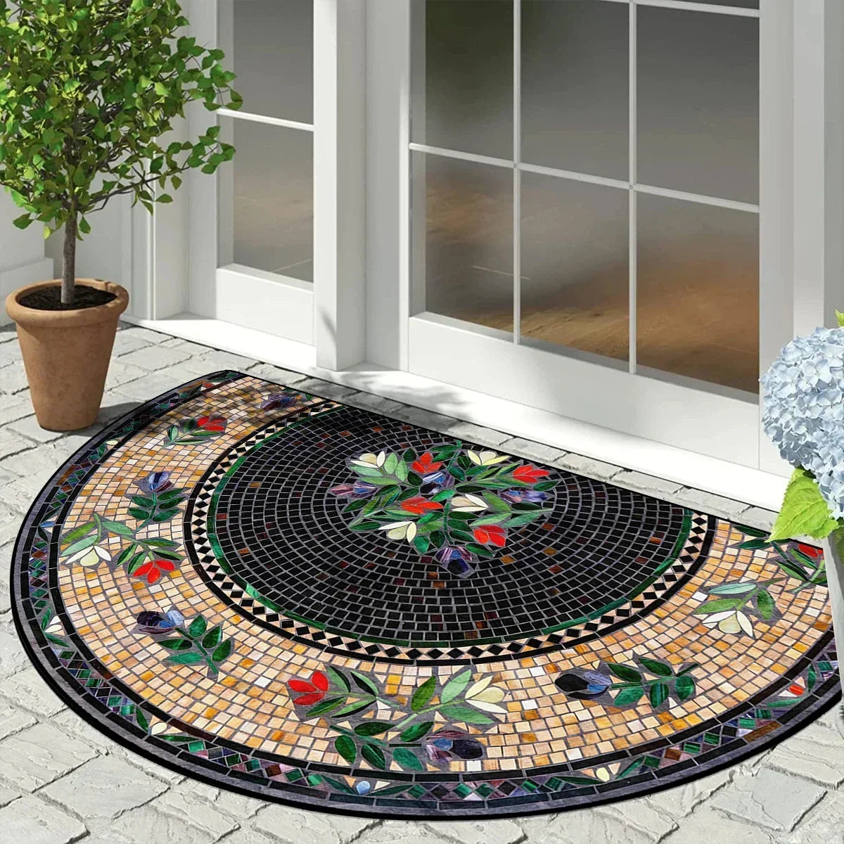 Doormat Half-Round Non-Slip Weather-Resistant