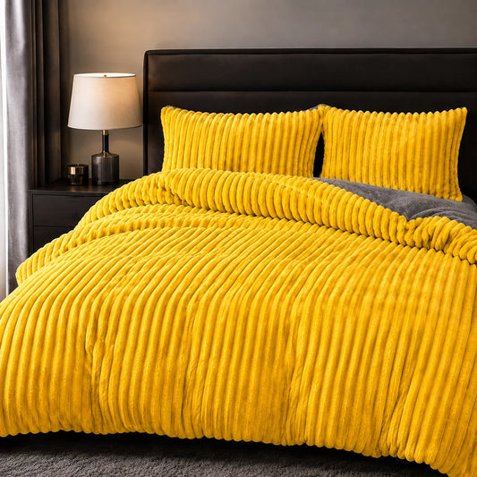 Duvet Cover Set Coral Fleece Velvet With Pillowcases