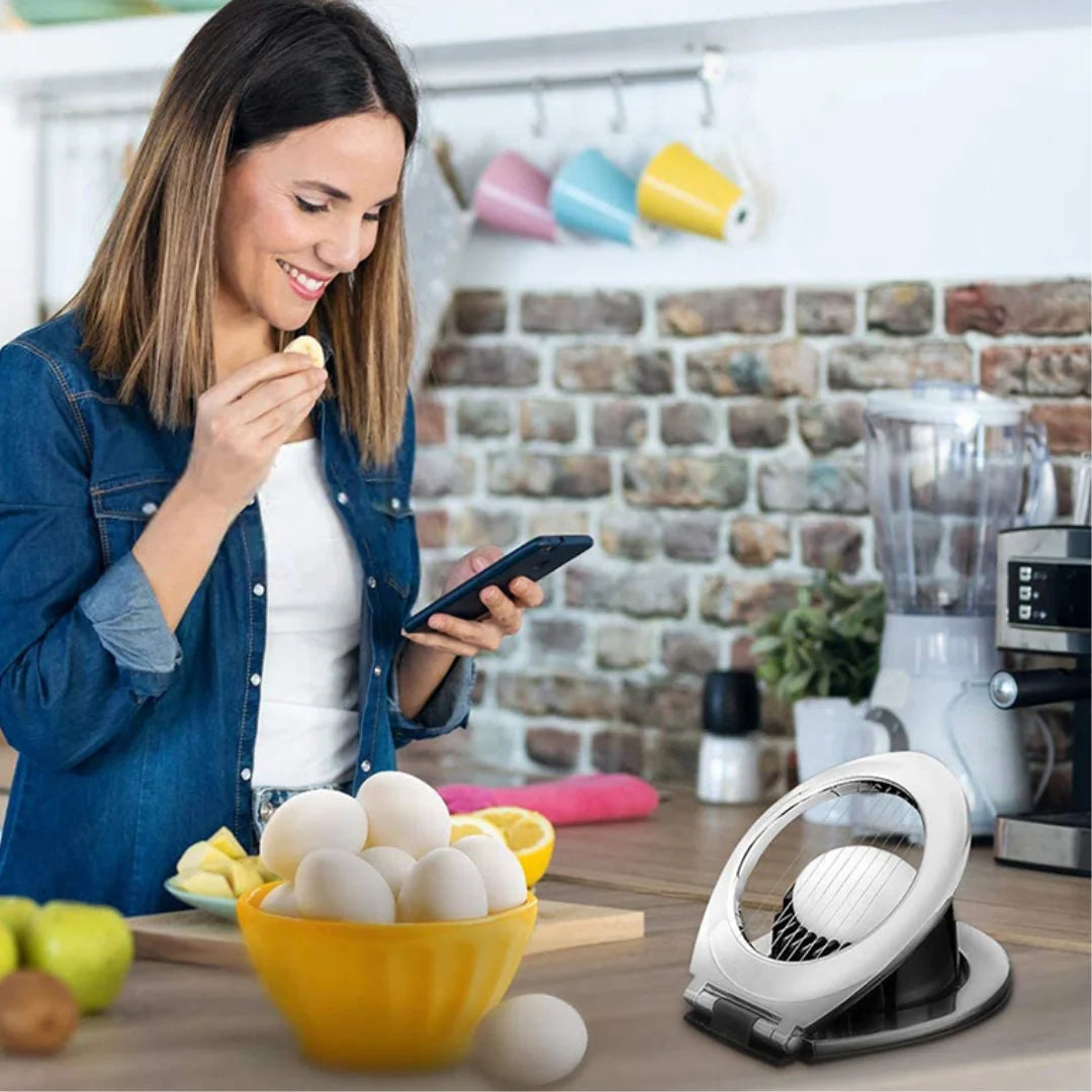 Egg Slicer 3-in-1 Stainless Steel Wires Non-Slip Base