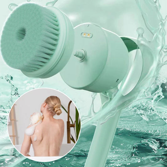 Electric Body Brush Long Handle 5 Heads Nano-Soft USB-C
