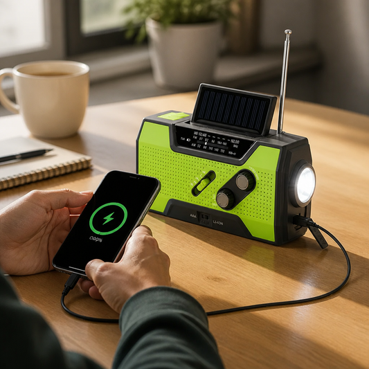 Emergency Radio 4000mAh Solar & Hand-Crank Charging
