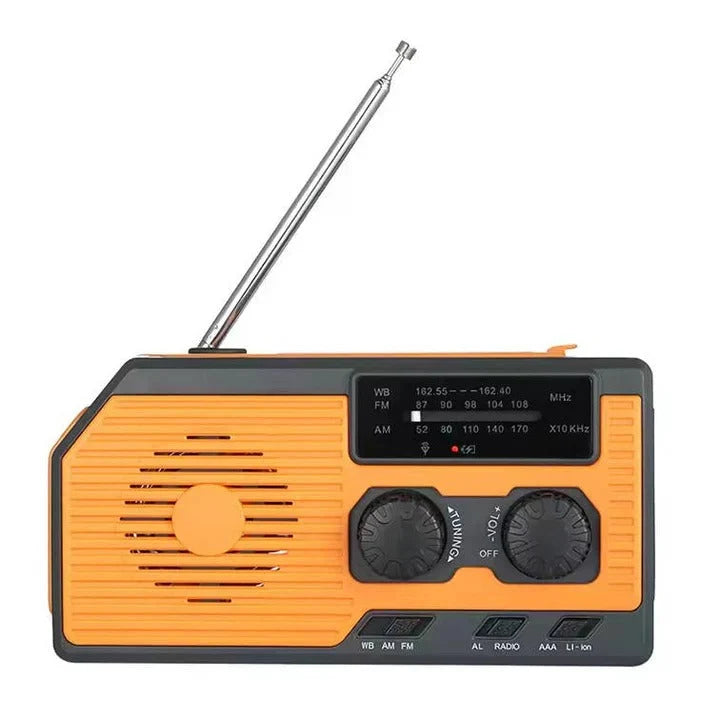 Emergency Weather Radio Hand Crank Solar Powered 5000mAh Battery