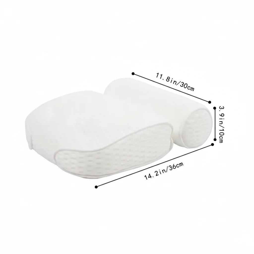 Ergonomic Bath Pillow with 4D Air Mesh and Non-Slip Support