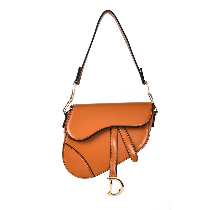 Exclusive PU Leather Shoulder Bag for Women – Chic Saddle Style