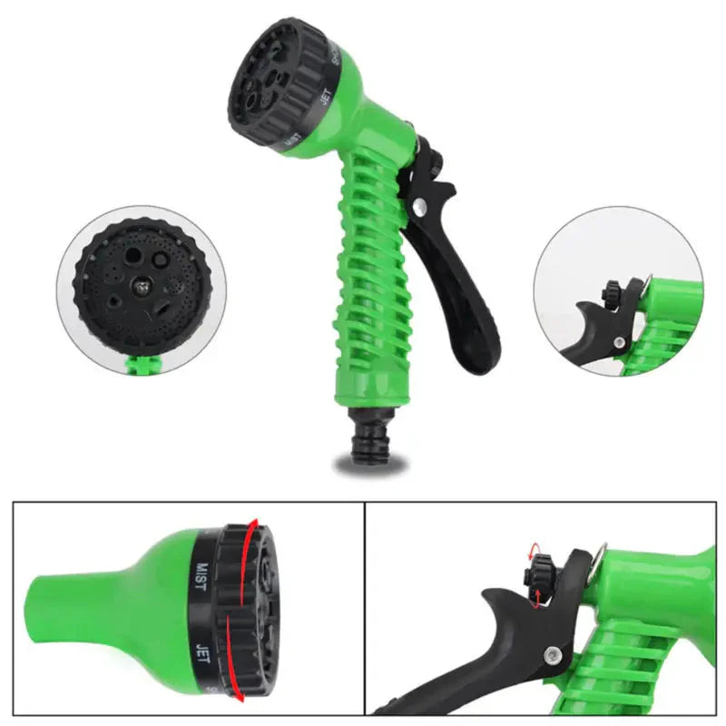 Expandable Garden Hose Expands 3x 7-Function Nozzle