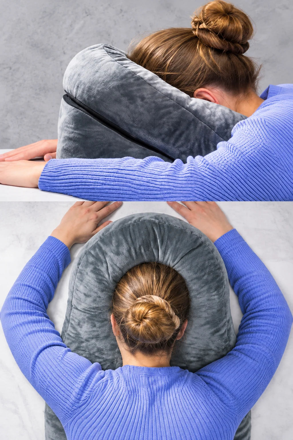 Face-Down Pillow Shredded Memory Foam Face Opening Reversible Cover