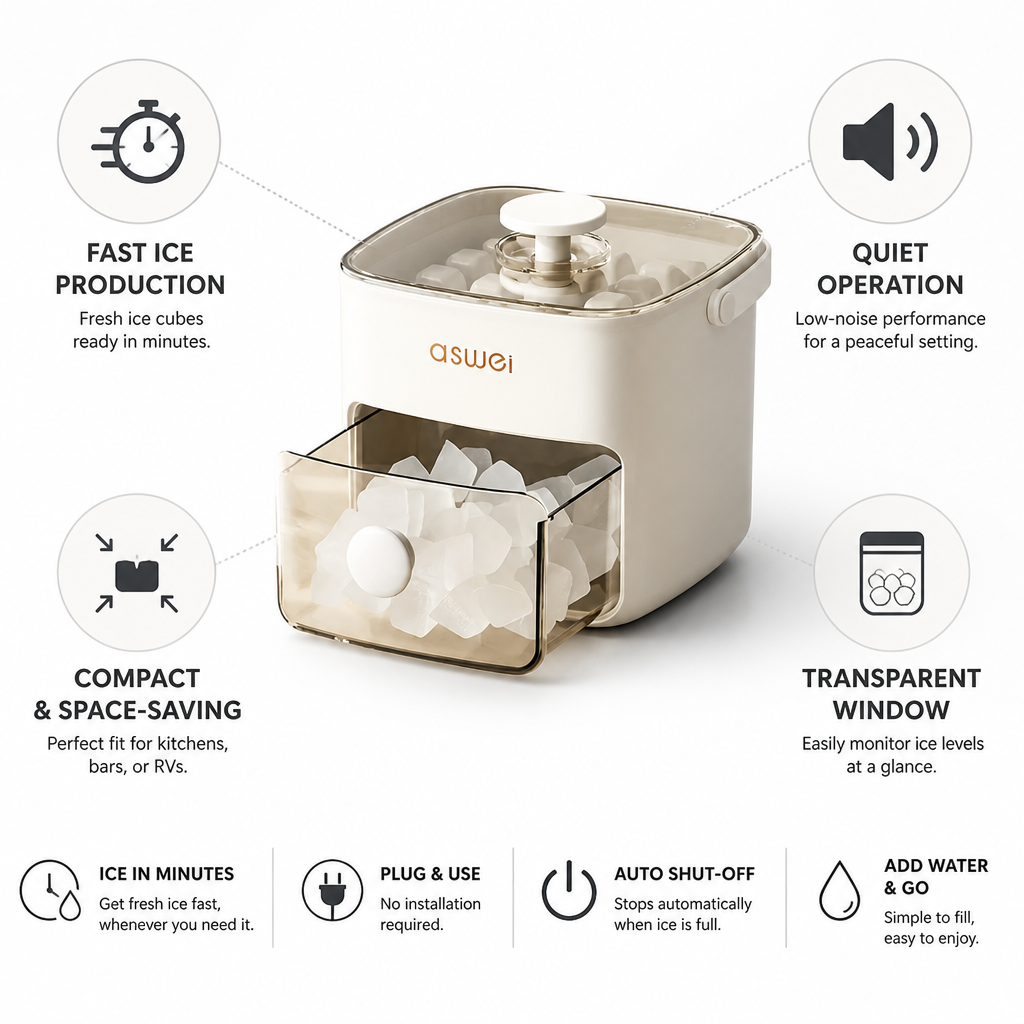 Fast Ice-Making & Quiet Countertop Ice Maker