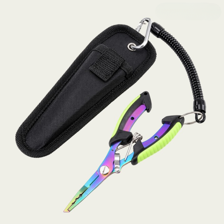 Fishing Pliers 3-in-1 Titanium-Coated Stainless Steel Non-Slip Grip