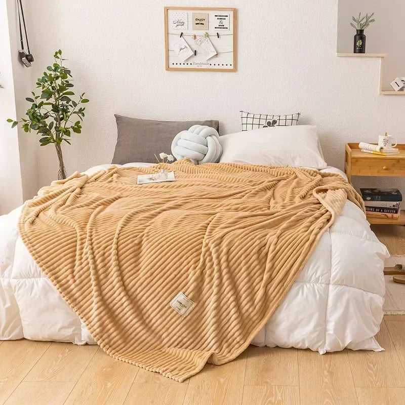 Flannel Blanket Thick & Lightweight Machine Washable