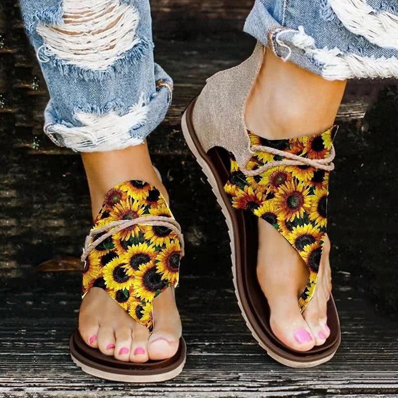Flip-Flops Orthopedic Footbed Adjustable Straps & Non-Slip Sole
