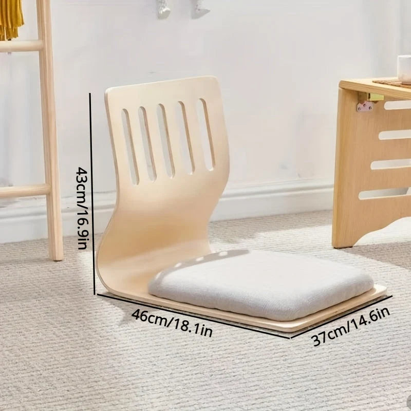 Floor Chair Birch Wood Frame Cotton Cushion