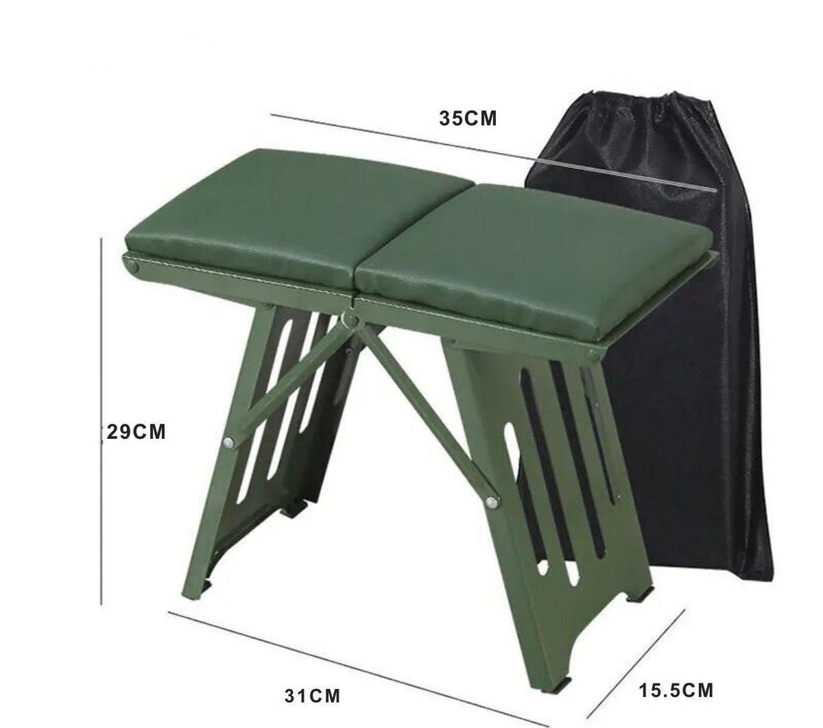 Folding Outdoor Stool Aluminum Frame Weather-Resistant Supports 265 lb