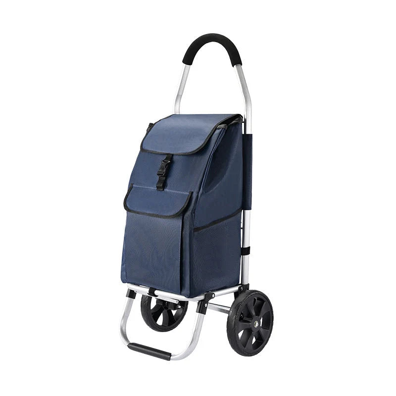 Folding Shopping Trolley Lightweight Aluminum Frame & Weather-Resistant Bag