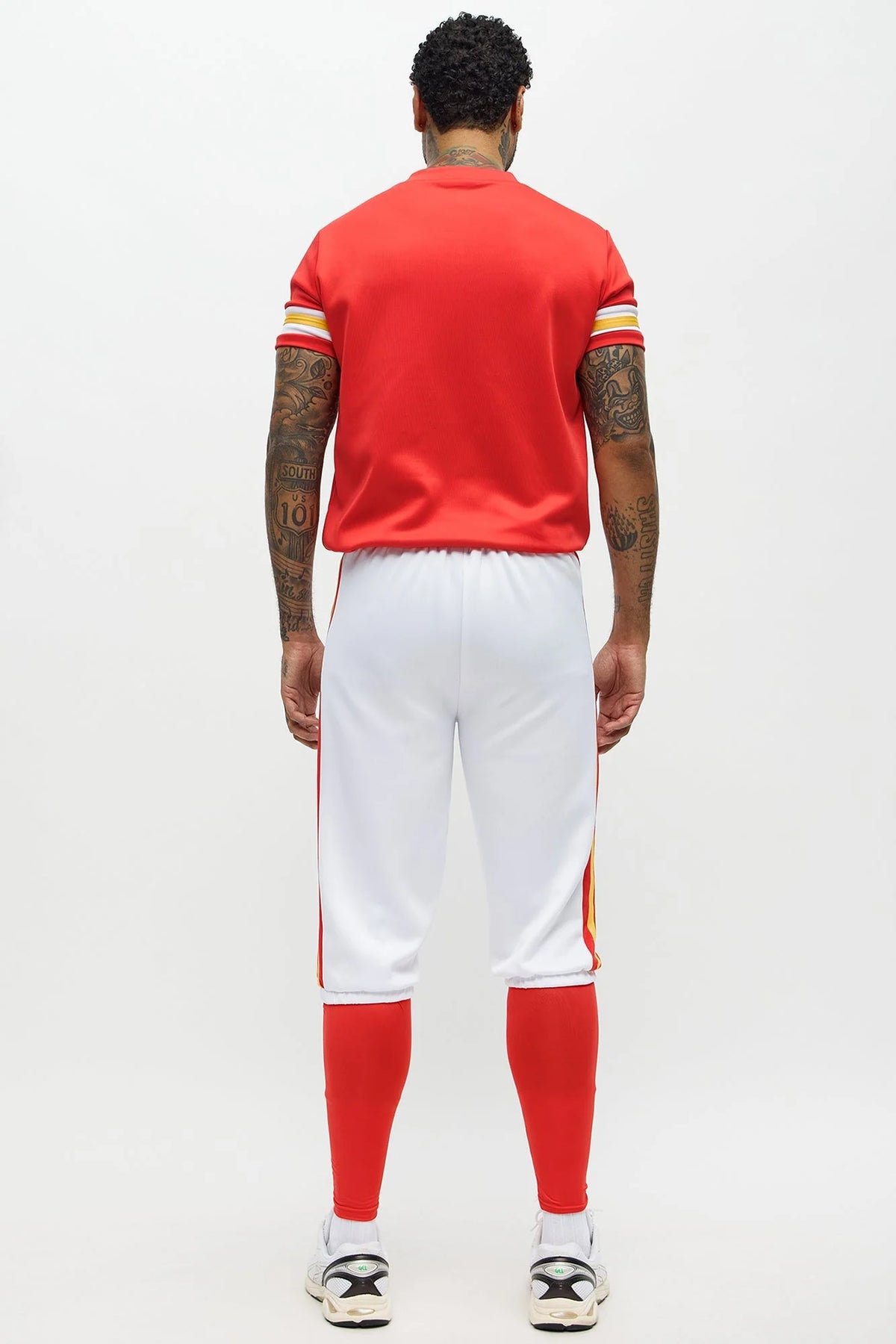Football Costume Set Cropped Jersey Stretch 3-Piece