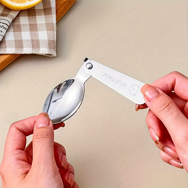 Fork & Spoon Set Foldable Stainless Steel Compact Case