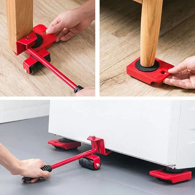 Furniture Lifter Set Ergonomic Lever & Scratch-Free Gliders
