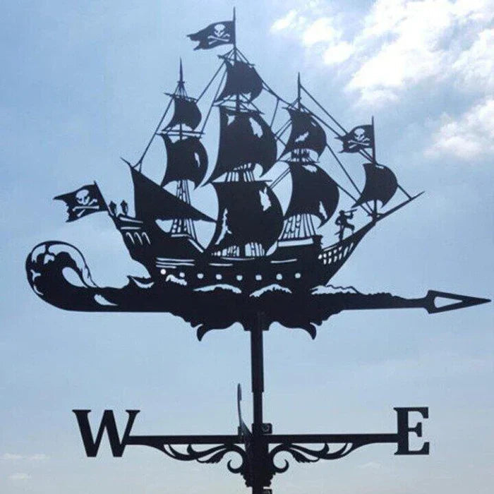 Garden Weather Vane Witch Figure Weatherproof Rotating Wind Indicator