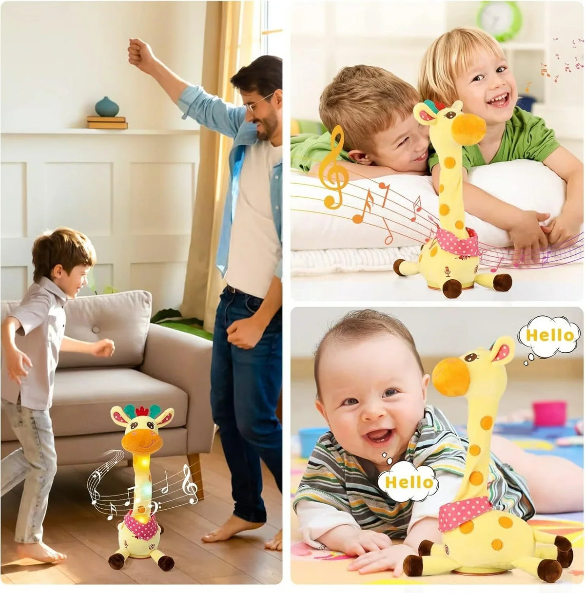 Giraffe Plush Toy Music & Voice Mimic USB Rechargeable