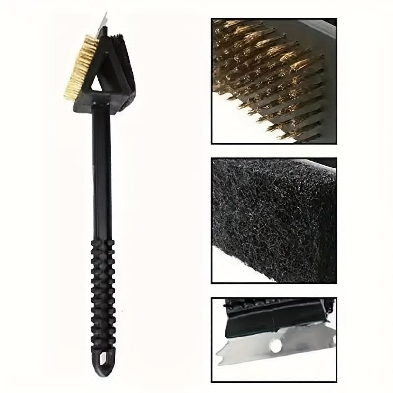 Grill Brush 3-In-1 Copper Bristles Durable Design