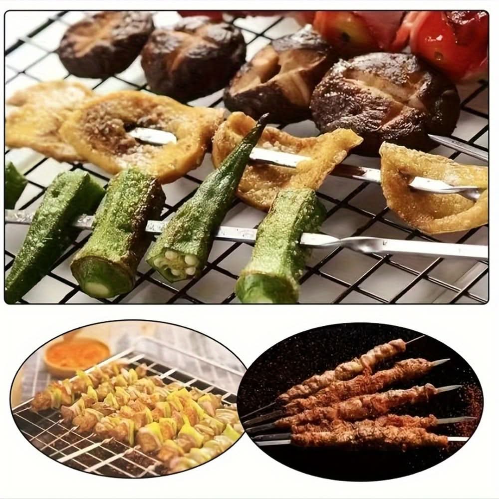 Grill Skewer Set Stainless Steel Protective Storage Tube Set of 20