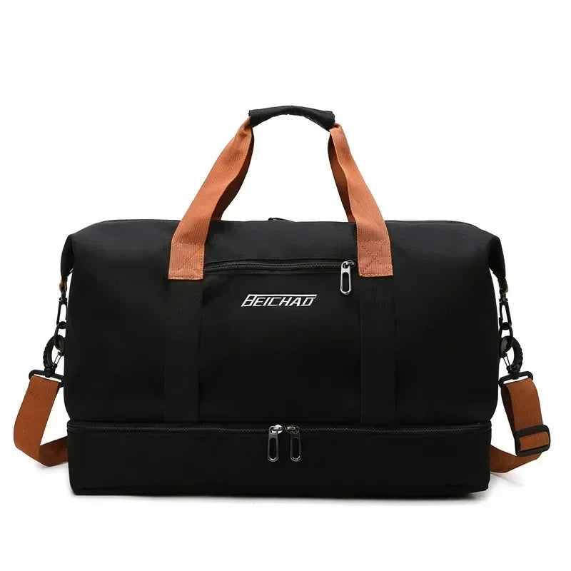 Gym Bag Shoe Pocket & Wet-Dry Separation