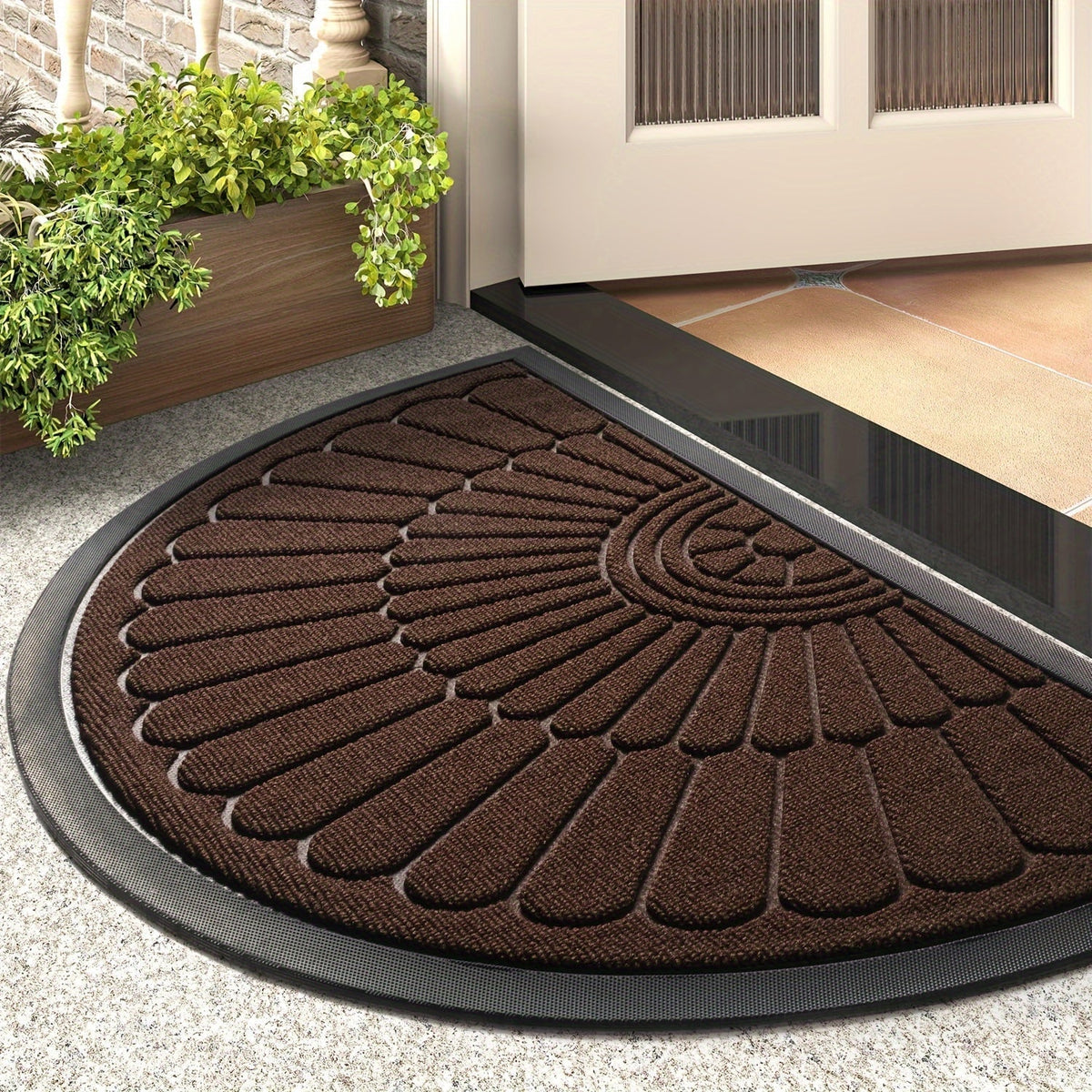 Half-Round Rubber Door Mat – Durable and Non-Slip for Indoor/Outdoor Use