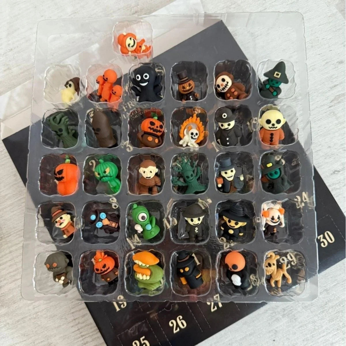 Halloween Advent Calendar Collectible Mini Figurines Numbered Doors