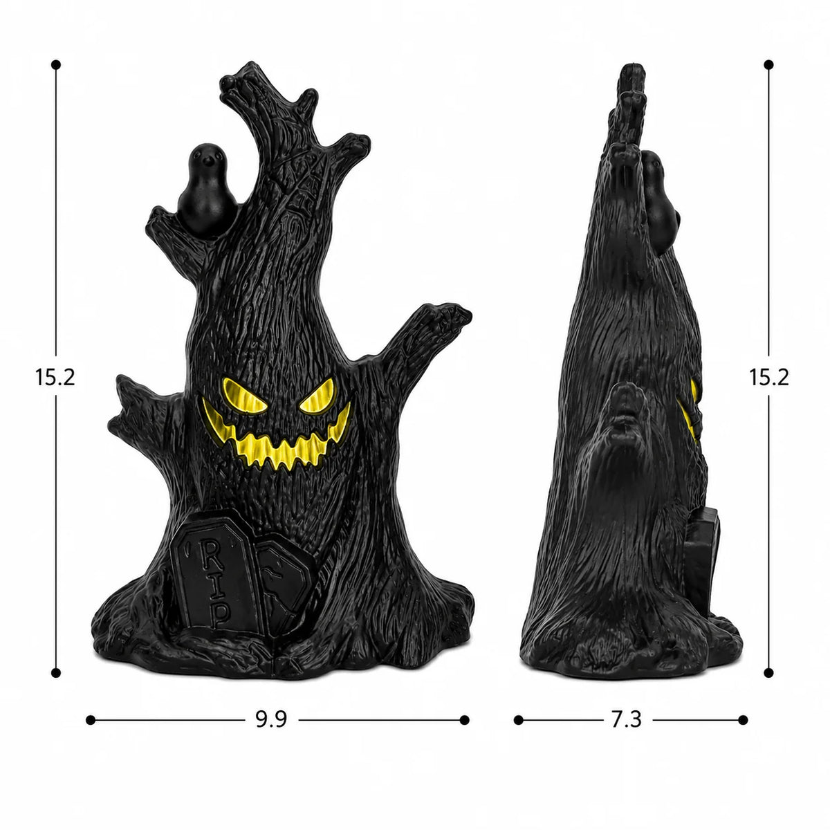 Halloween Tree Flickering LED Pumpkin Face Battery-Operated