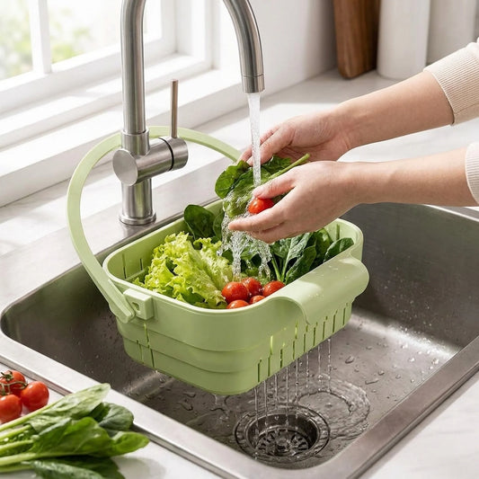 Hanging Sink Strainer Extendable Foldable Quick-Draining
