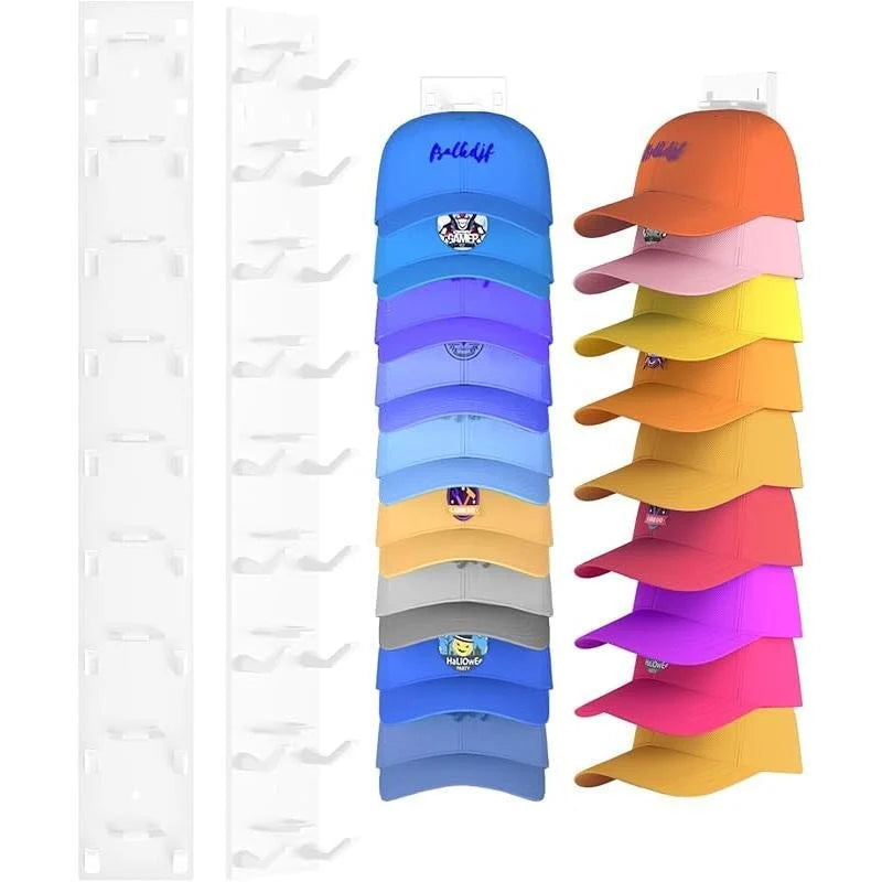 Hat Organizer Wall-Mounted Holds 9 Hats Set of 2