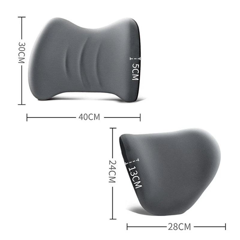 Headrest & Lumbar Cushion Set Memory Foam Breathable Mesh