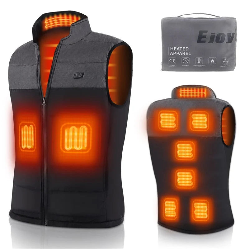 Heated Vest Graphene Heating Zones USB-Powered Adjustable Heat