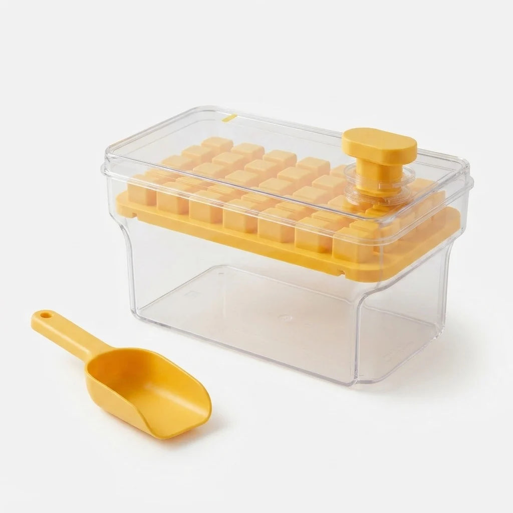 Ice Cube Tray Set Press-Release Transparent Box & Scoop