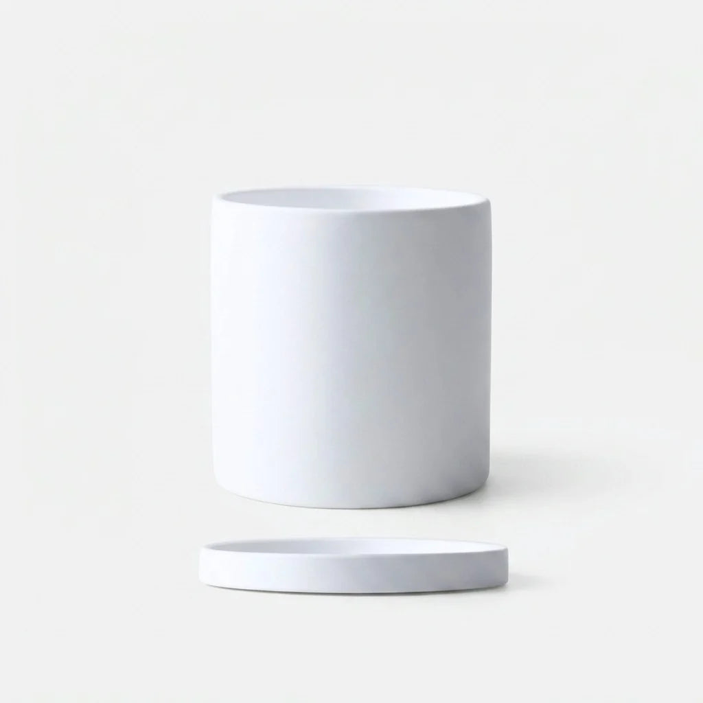 Indoor Plant Pot Matte Glazed Ceramic Saucer & Drainage Hole