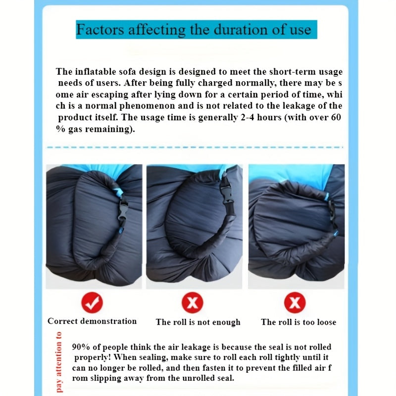 Inflatable Air Lounger Pump-Free Polyester Carry Bag