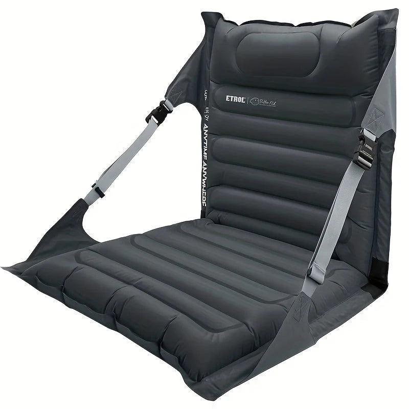 Inflatable Floor Seat Supportive Backrest & Padded Headrest