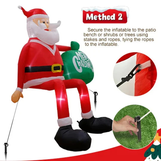 Inflatable Santa 8 Ft LED Waterproof Outdoor Decoration