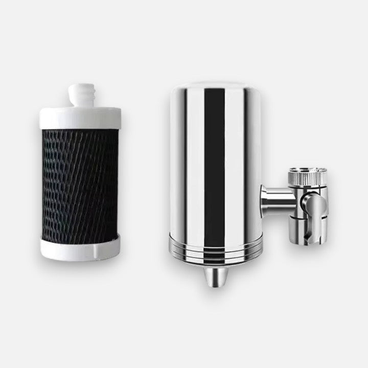 Kitchen Faucet Filter Tool-Free Stainless Steel Replaceable Cartridge