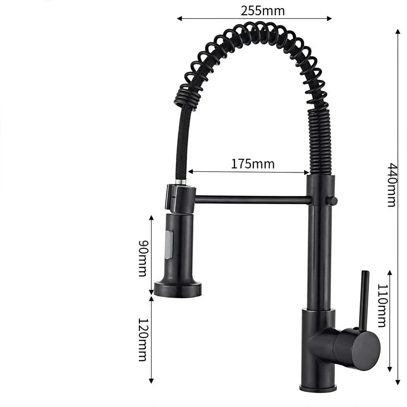 Kitchen Faucet Pull-Out Sprayer Stainless Steel Single-Handle Control
