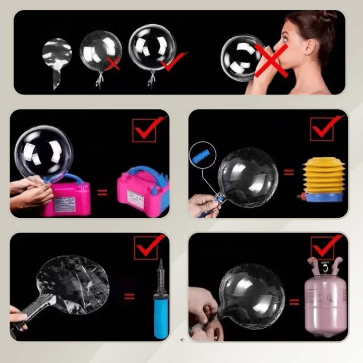 LED Balloons Warm White & Reusable Set of 10