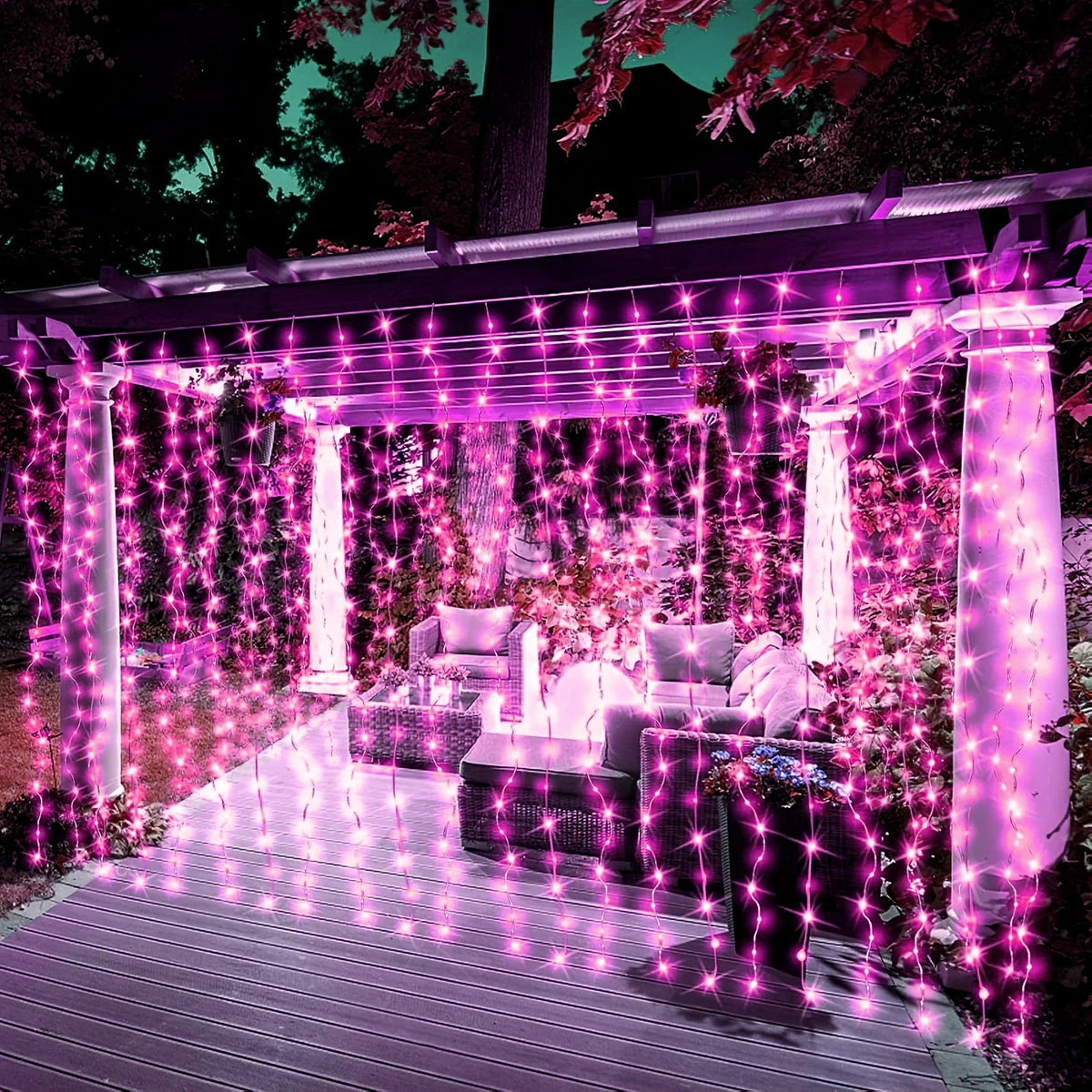 LED Curtain Lights USB Type-C Powered 8 Light Modes