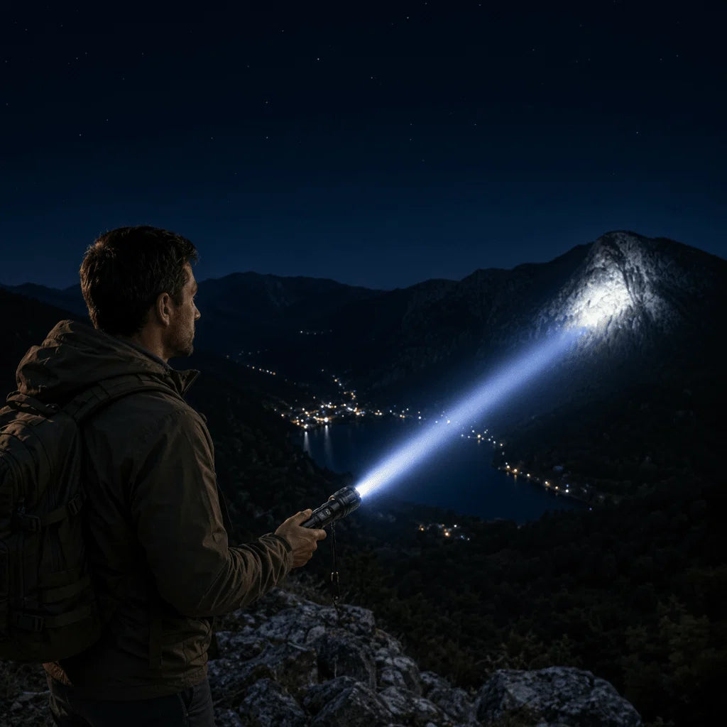 LED Flashlight Durable Aluminum Body Digital Display
